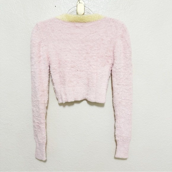 FOR LOVE & LEMONS pink Sheila Cropped Cardigan sweater - Picture 11 of 11